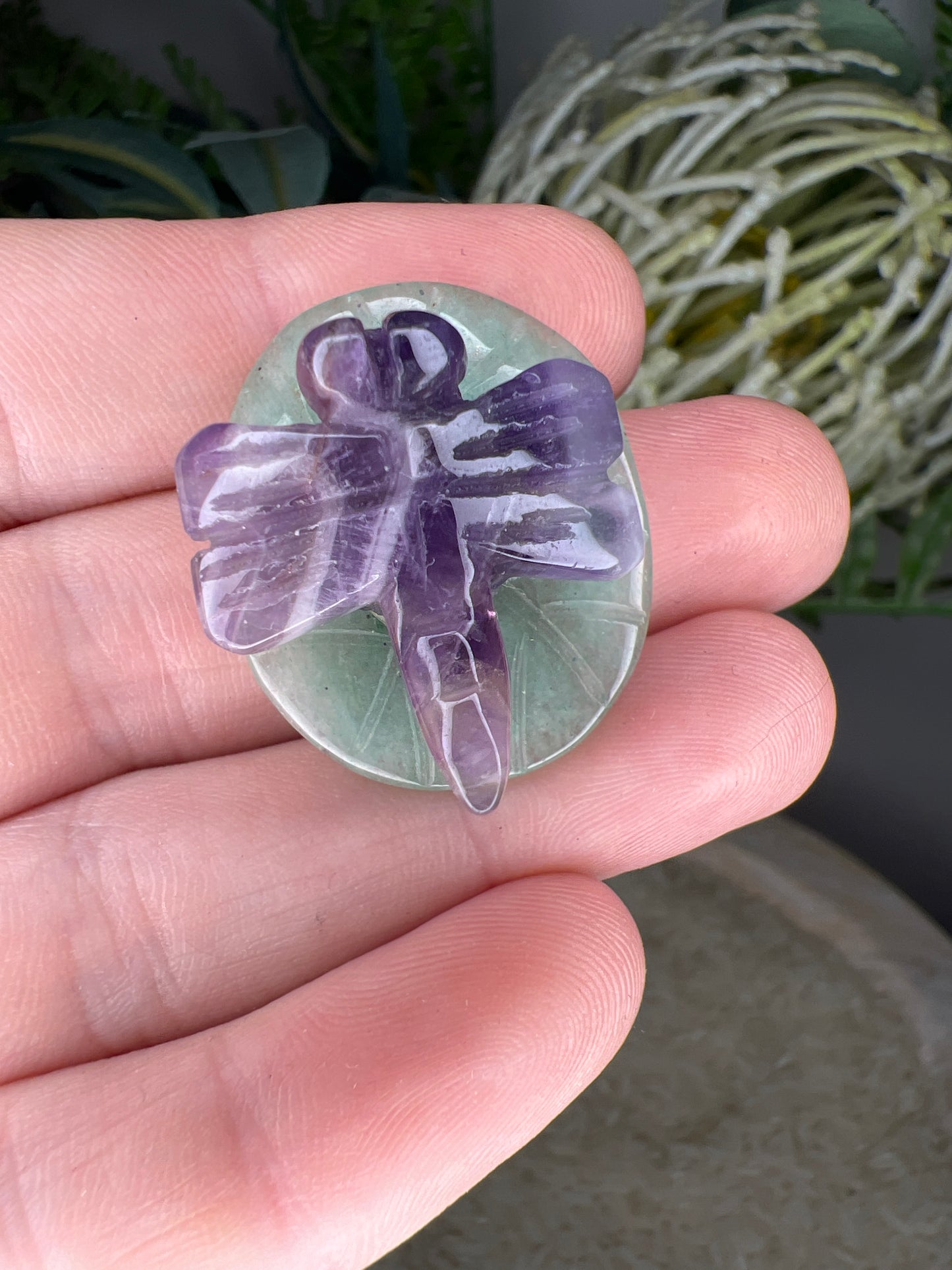 Dream amethyst dragonfly & green adventurine (choose your own)