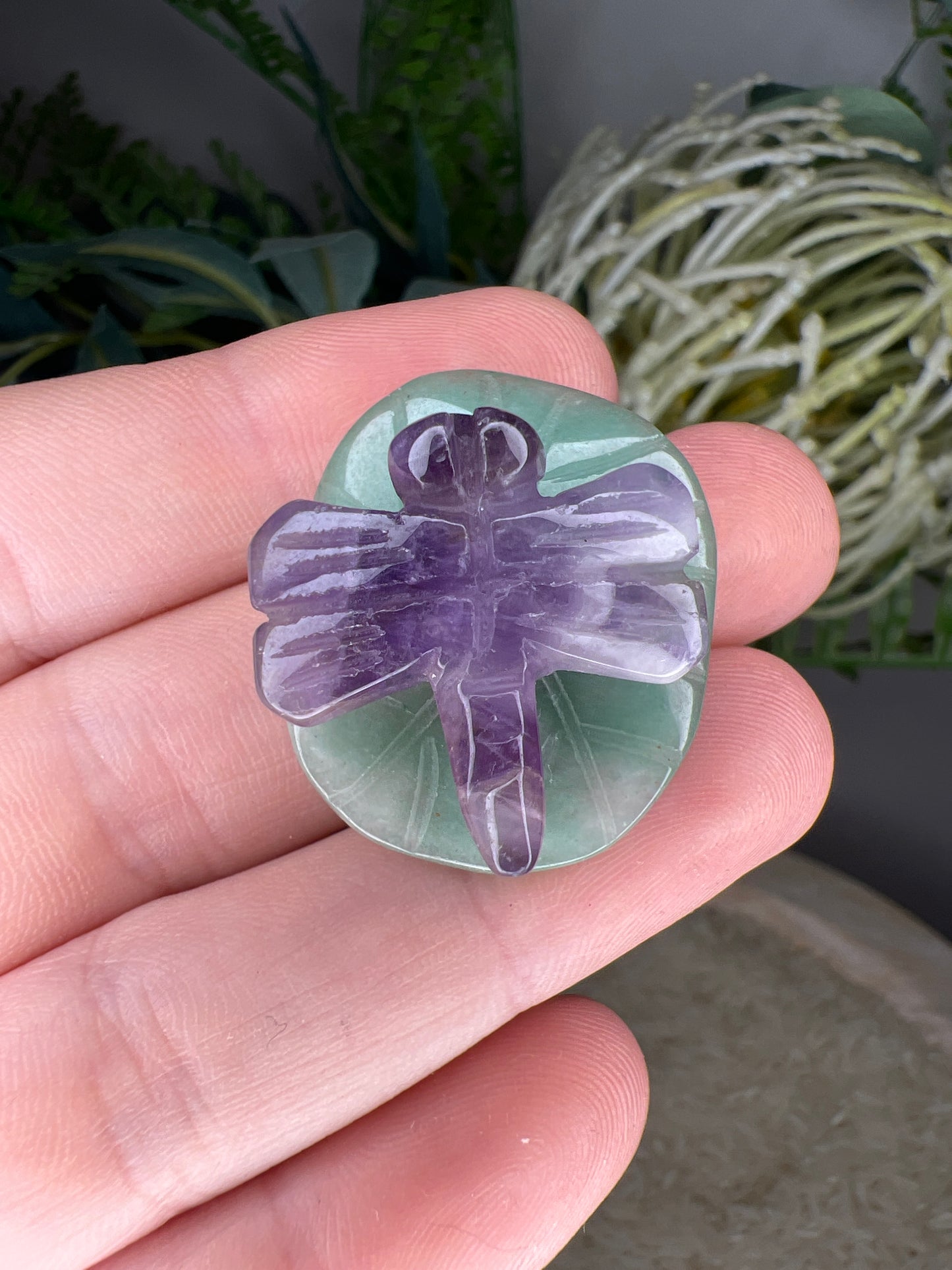 Dream amethyst dragonfly & green adventurine (choose your own)