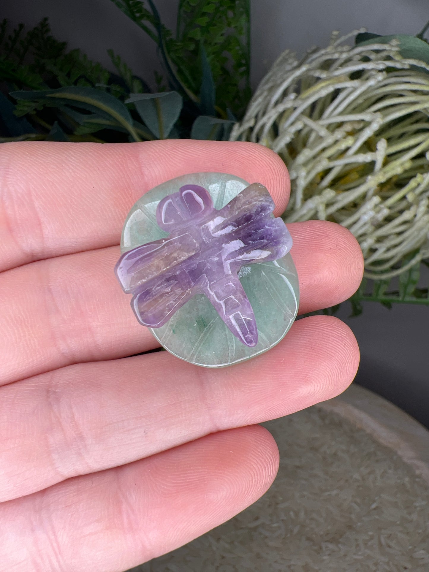 Dream amethyst dragonfly & green adventurine (choose your own)