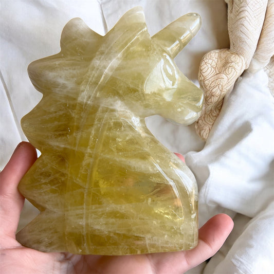Citrine unicorn carving high quality