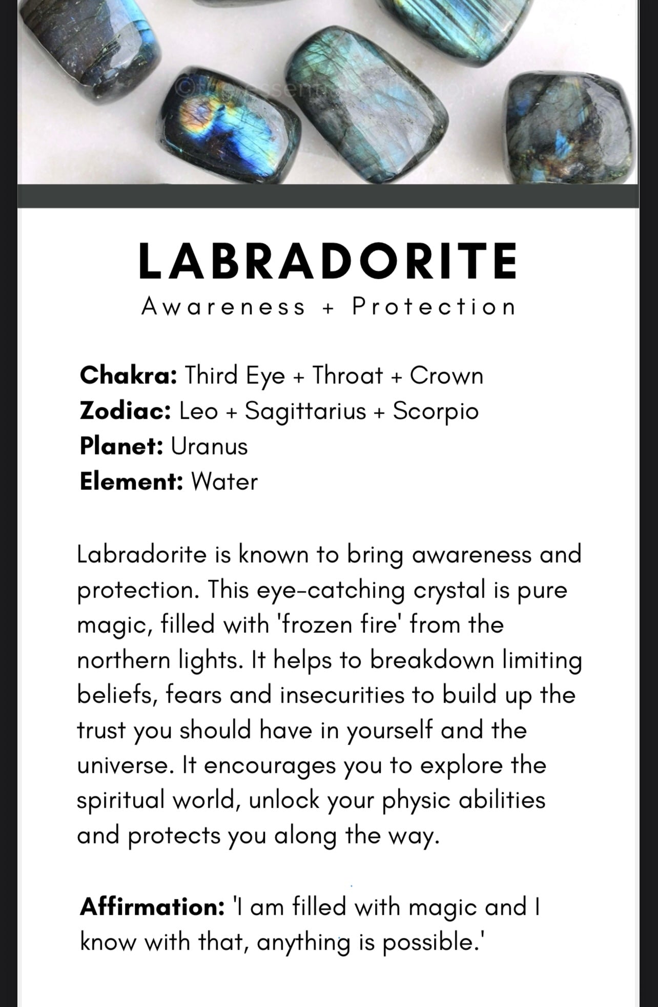 Labradorite (not for sale reference only)