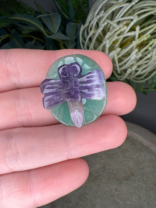 Dream amethyst dragonfly & green adventurine (choose your own)