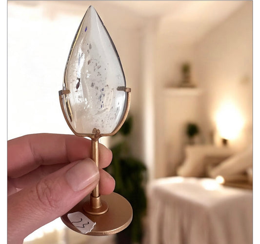 High quality clear quartz teardrop 11cmH