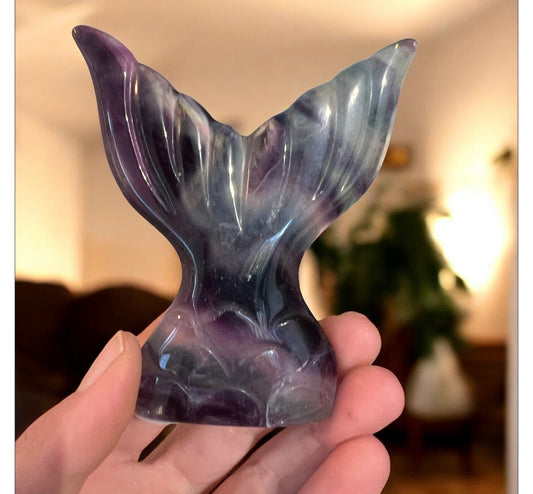 Purple fluorite mermaid tail H