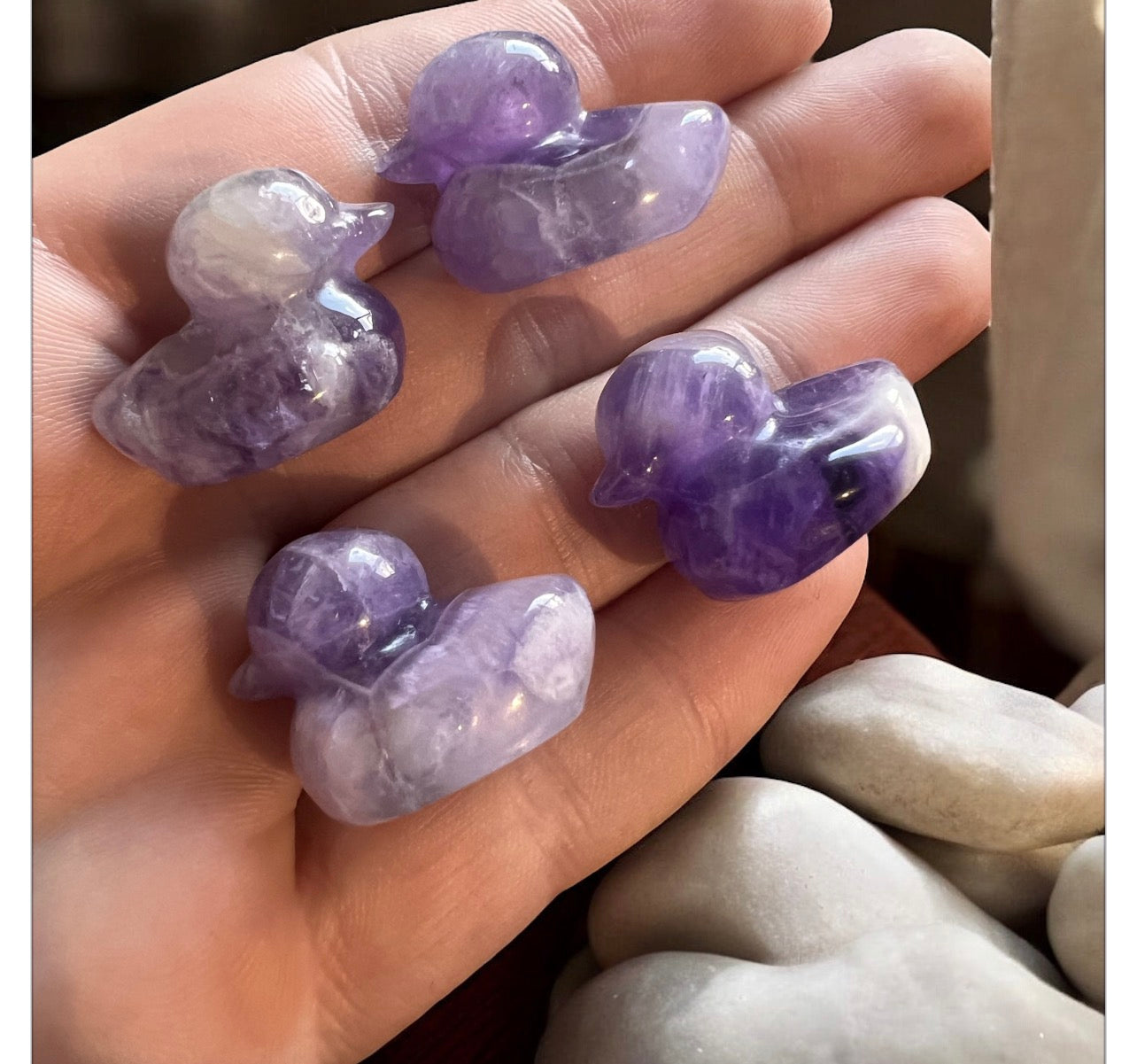 Chevron amethyst duckies small
