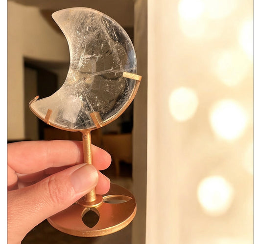 Clear quartz moon