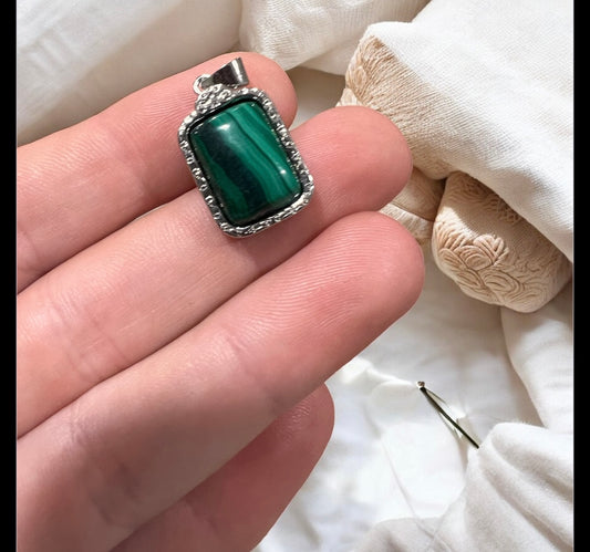Malachite stainless pendant