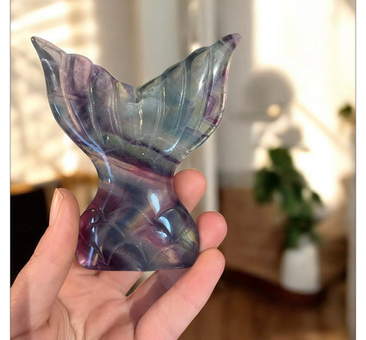 Purple fluorite mermaid tail F