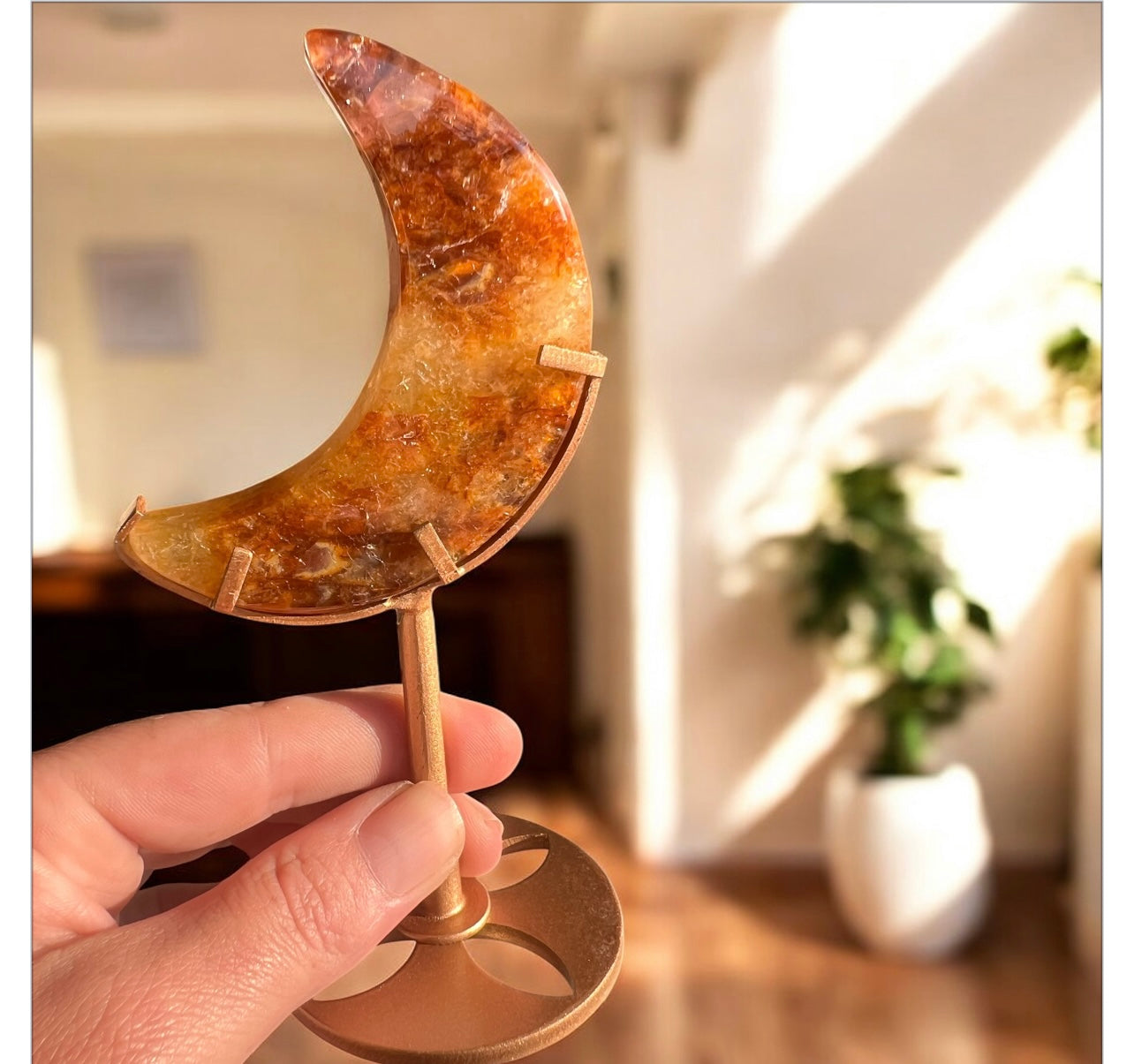 Rich golden healer moon 14cmx5cm
