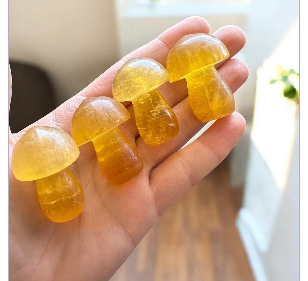 Yellow fluorite mushrooms (each)