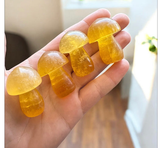Yellow fluorite mushrooms (each)