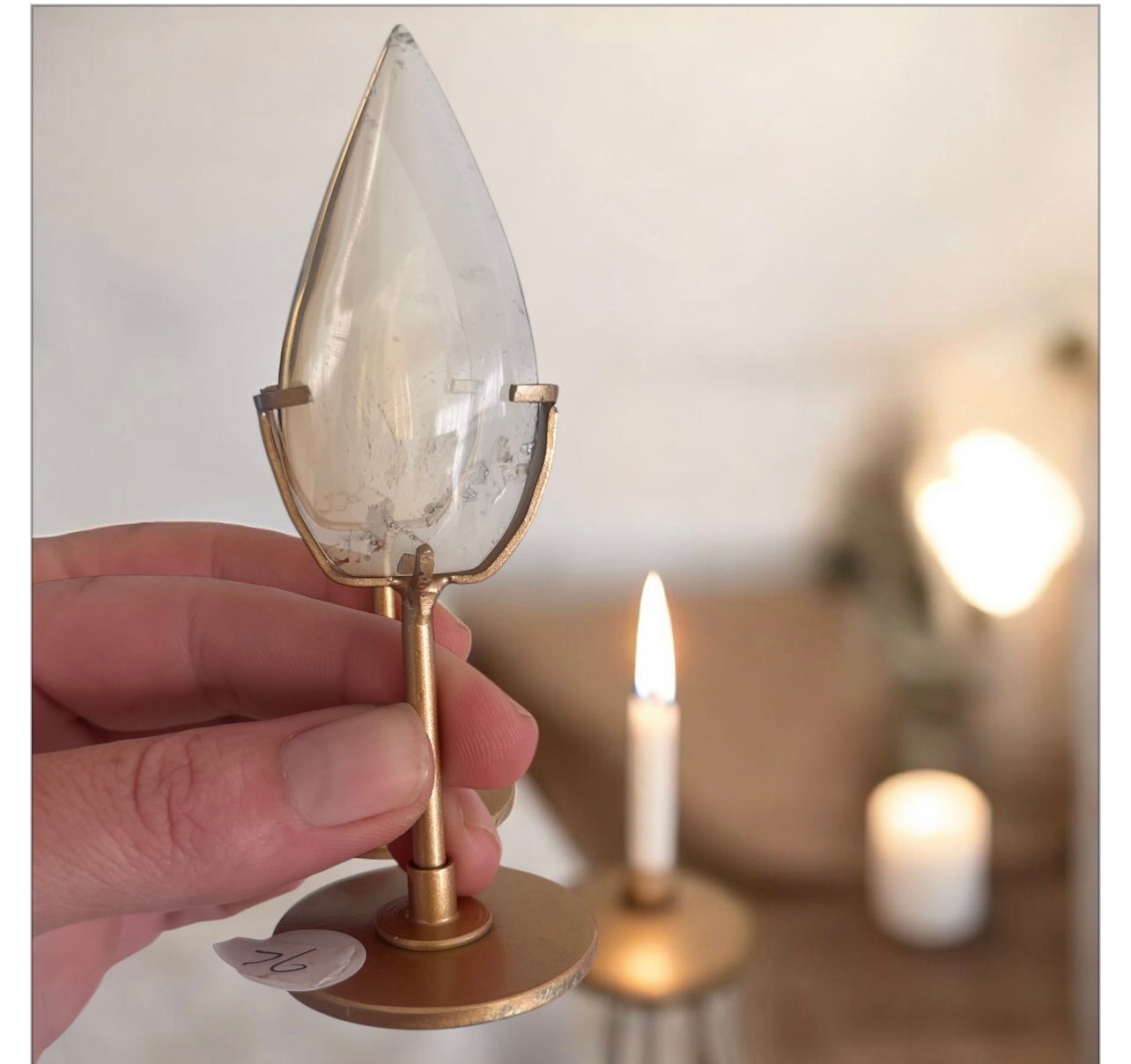 High quality clear quartz teardrop 11cmH