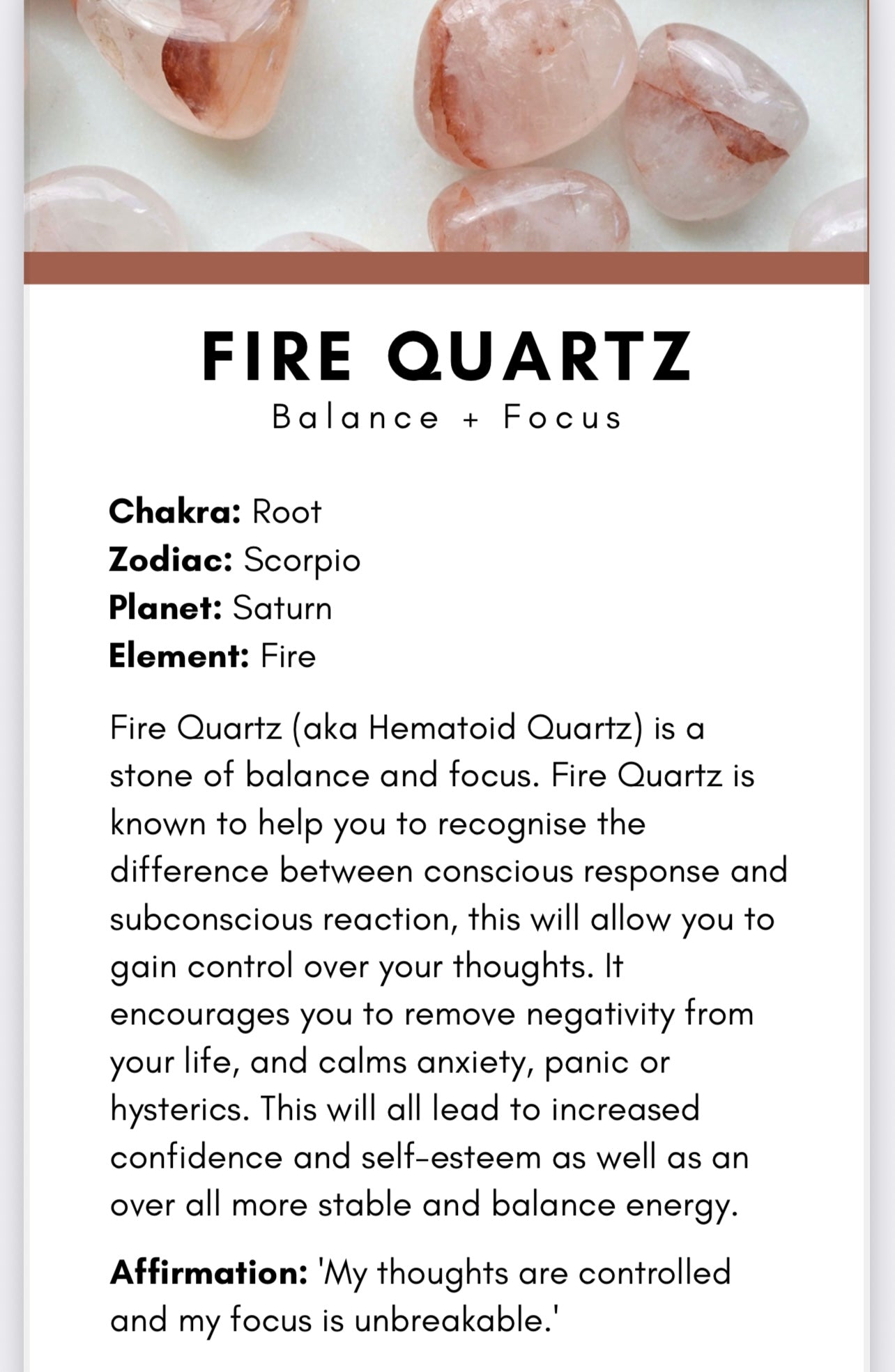 Fire quartz