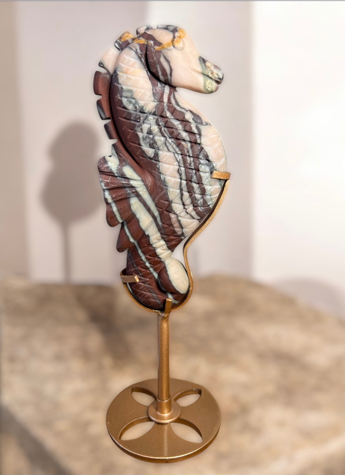Zebra jasper stone seahorse