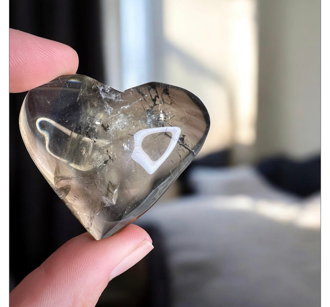 Smokey citrine heart