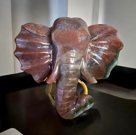 Ocean jasper elephant head / stand