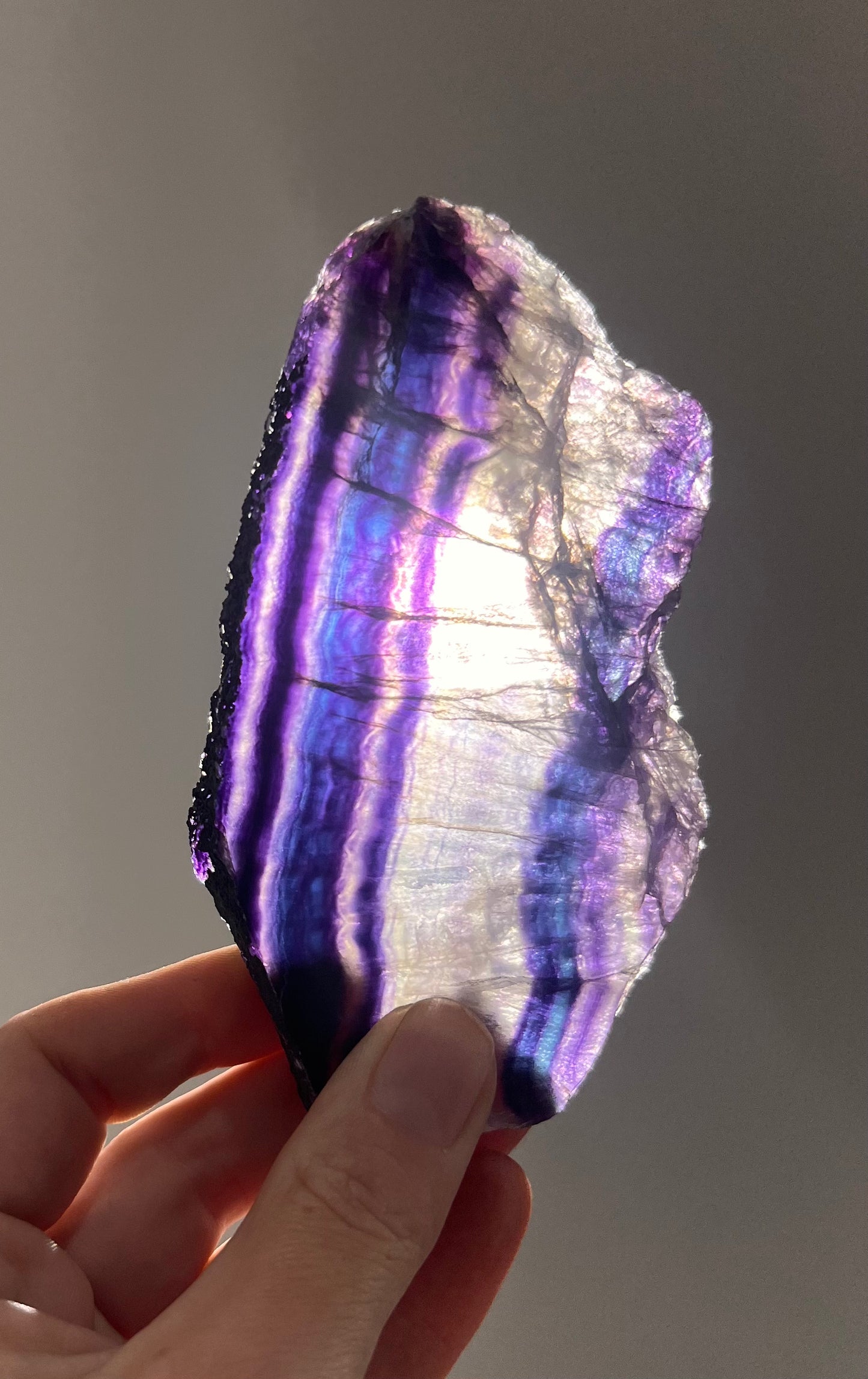 Raw fluorite slab 12x7cm