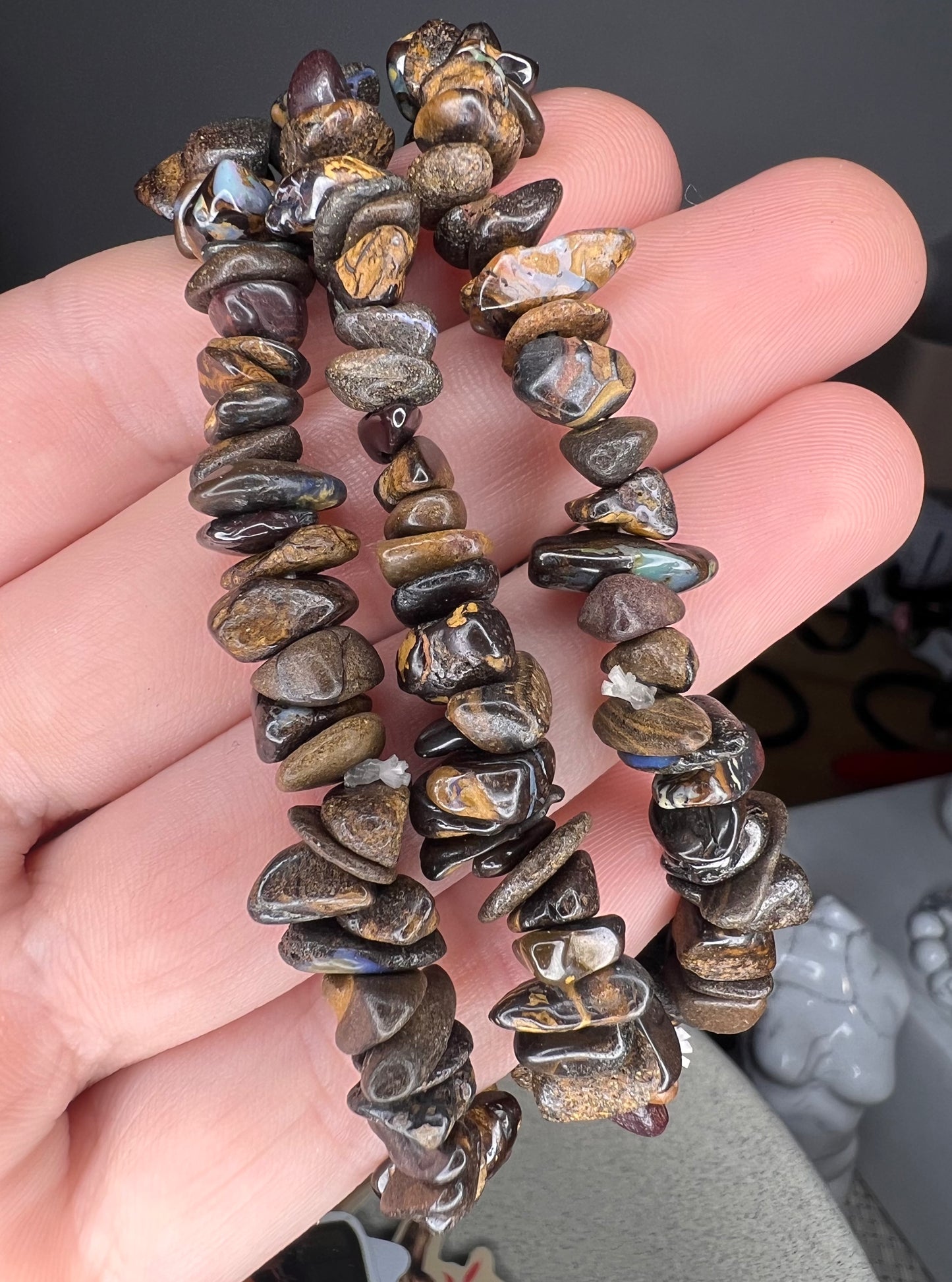 Australian boulder opal chip bracelets