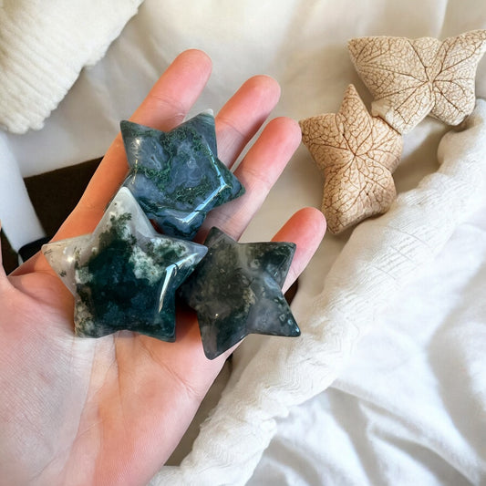 Moss agate stars intuitively chosen