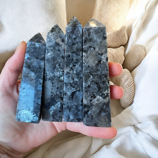 Larvikite towers 10-11cm intuitively chosen