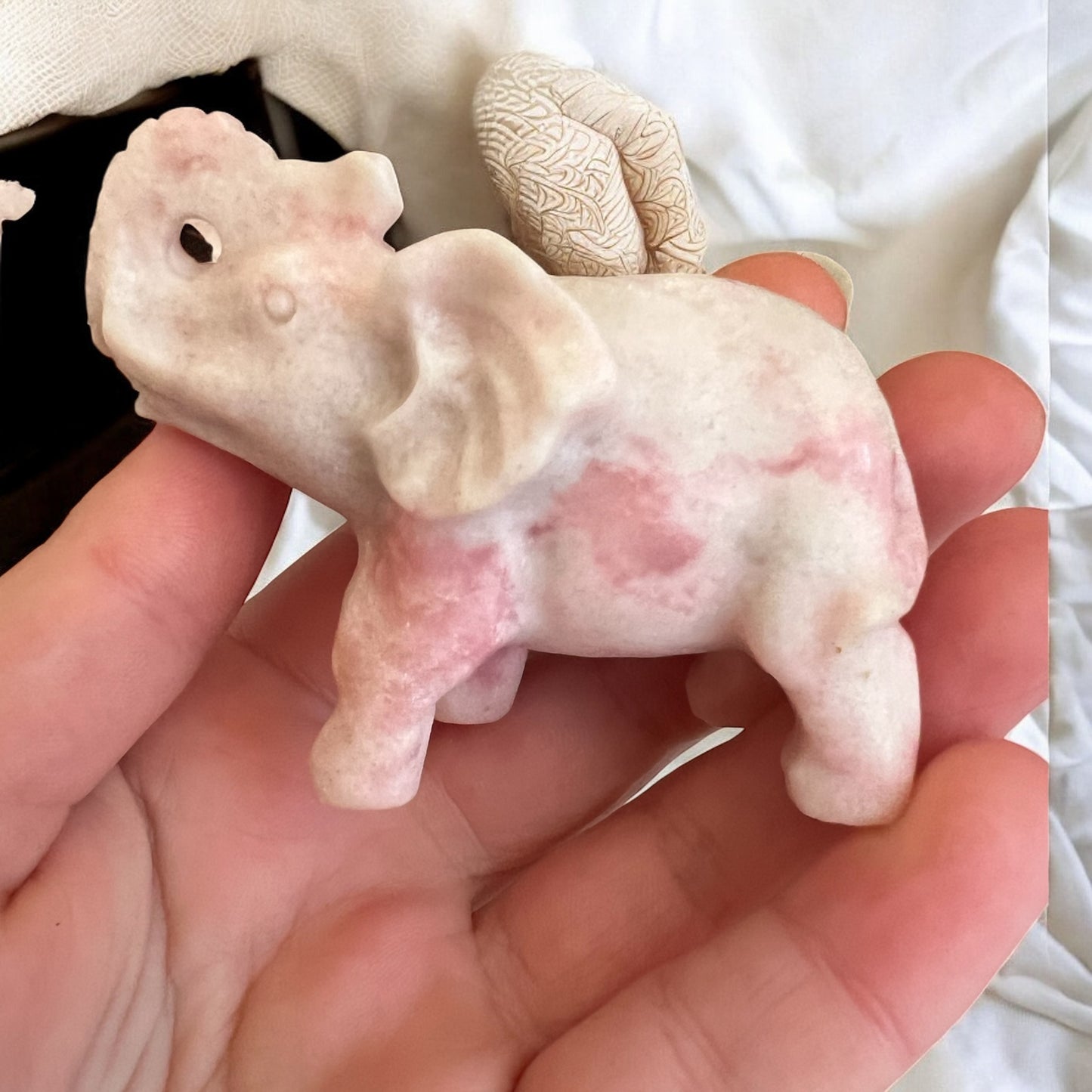 Pink opal elephant