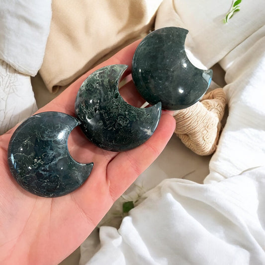 Moss agate moons intuitively chosen