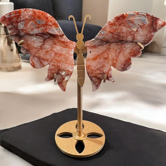 Fire quartz butterfly 15x16cm