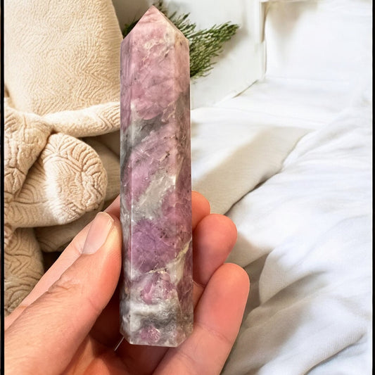 Pink tourmaline tower 12cm