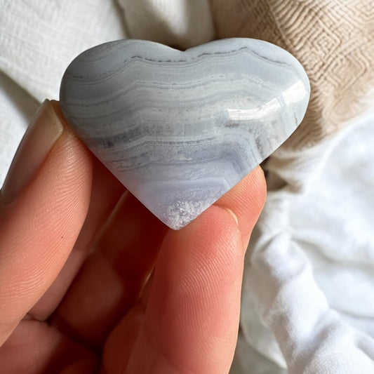 Blue lace agate heart