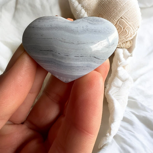 Blue lace agate heart