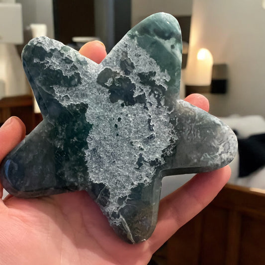 Moss agate star larger