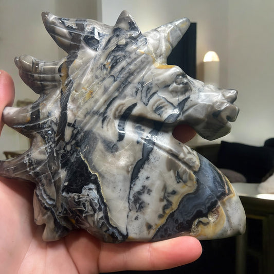 Volcano agate unicorn large chunky