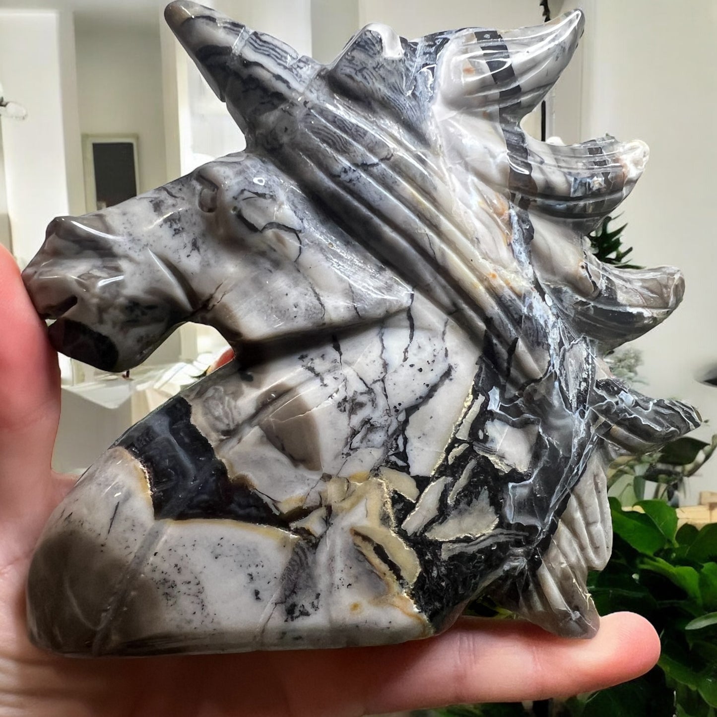 Volcano agate unicorn large chunky