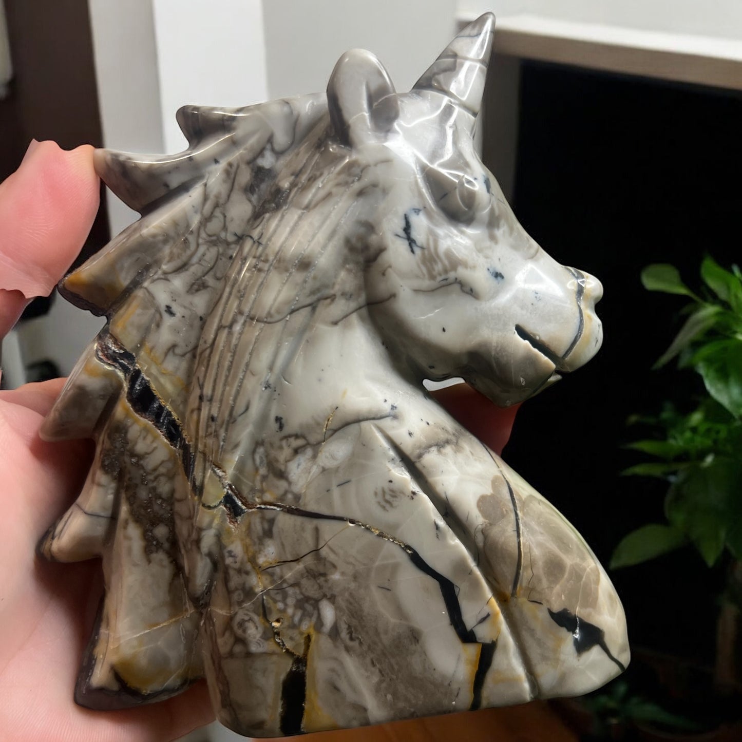 Volcano agate unicorn large chunky