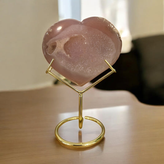 Jelly agate heart and stand