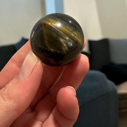 Blue tigers eye sphere