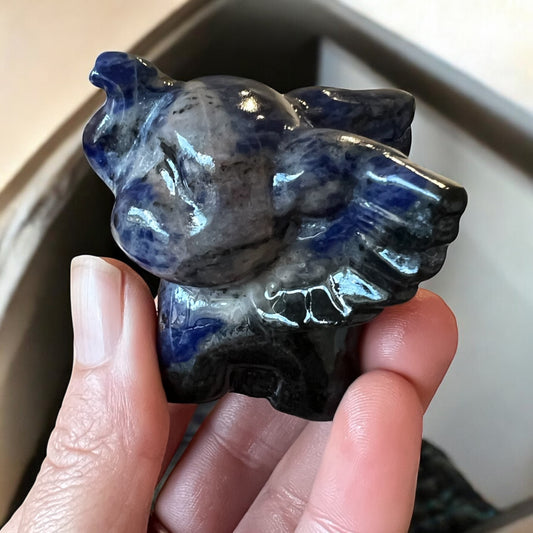 Sodalite flying elephant 3D