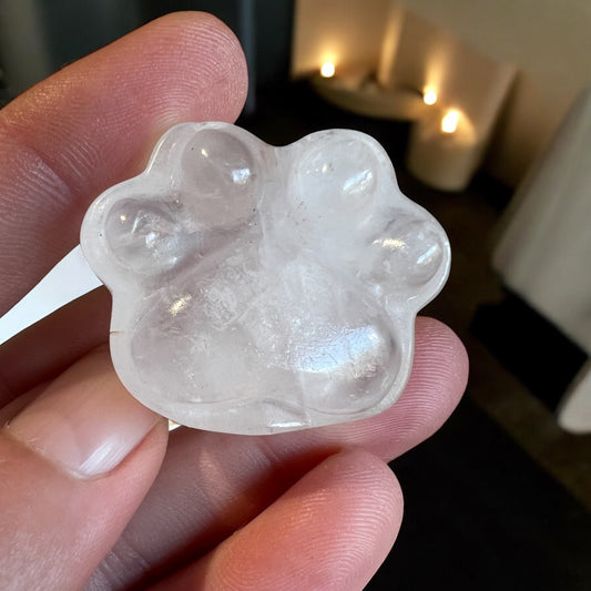 Clear quartz cat paw