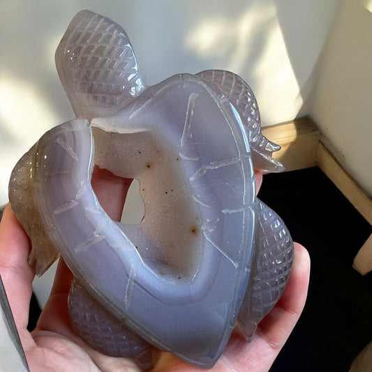 Drusy agate turtle