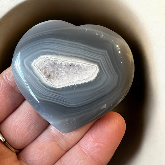 Drusy agate heart