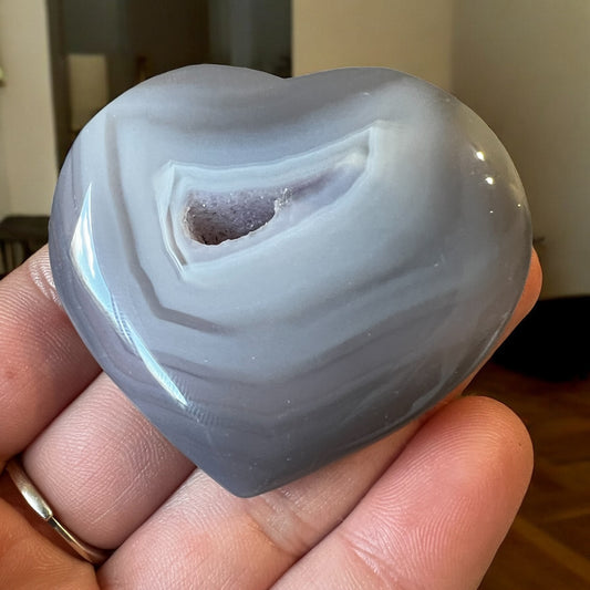 Drusy agate heart