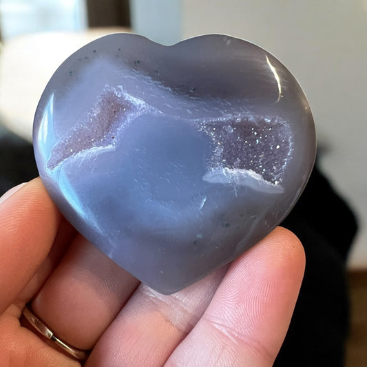 Drusy agate heart