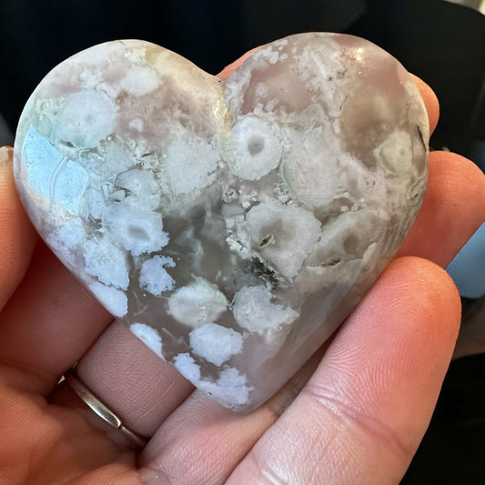 High quality flower agate heart
