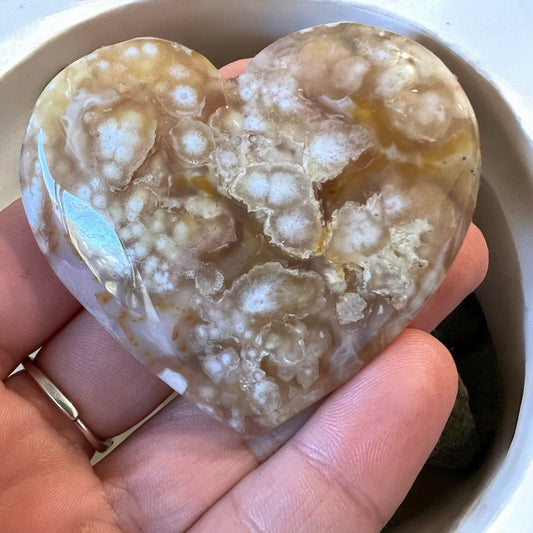 High quality flower agate heart
