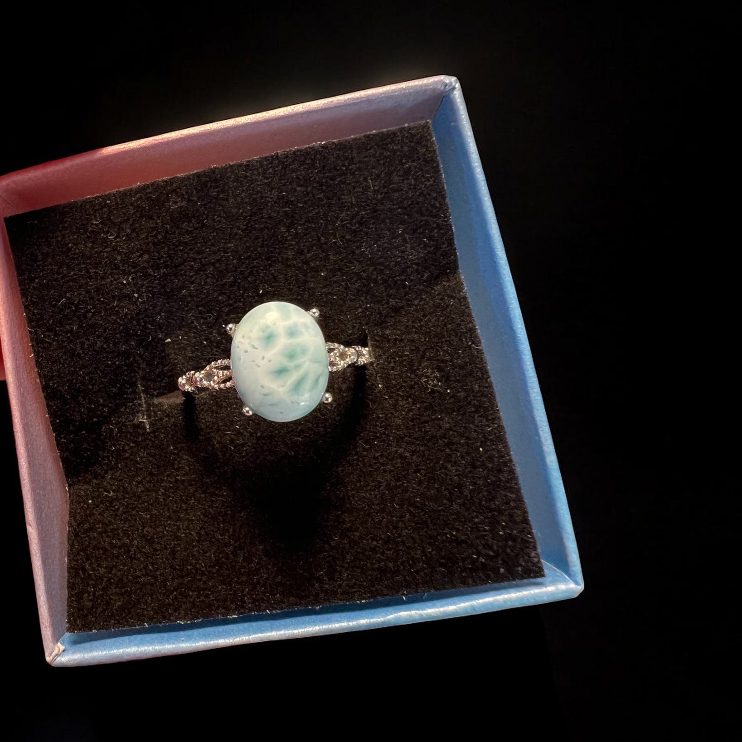 Larimar 925 adjustable ring