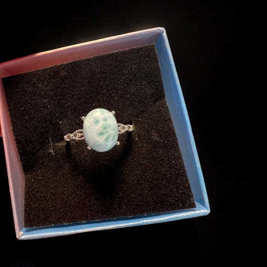 Larimar 925 adjustable ring