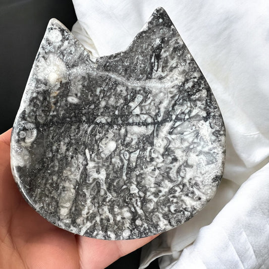 Fossil shell agate bowl