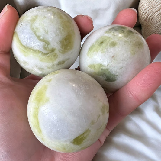 Lemon jade spheres intuitively chosen (much the same)