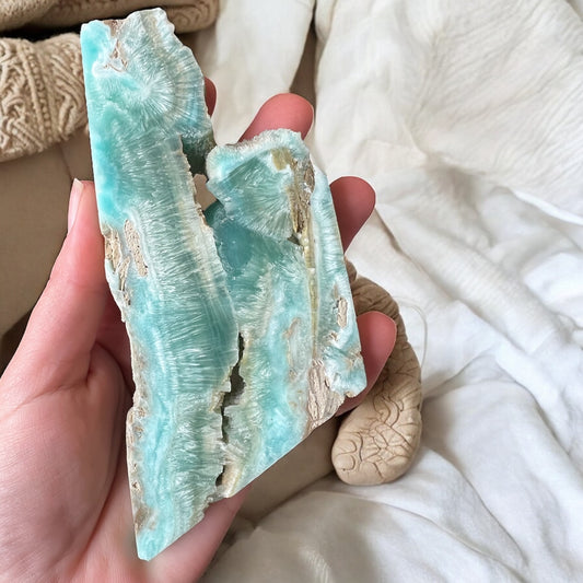 Blue aragonite slab beautiful