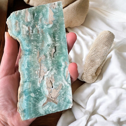 Blue aragonite slab beautiful